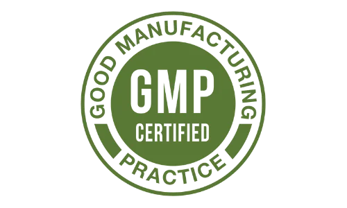 image shows badge of GMP CERTIFIED