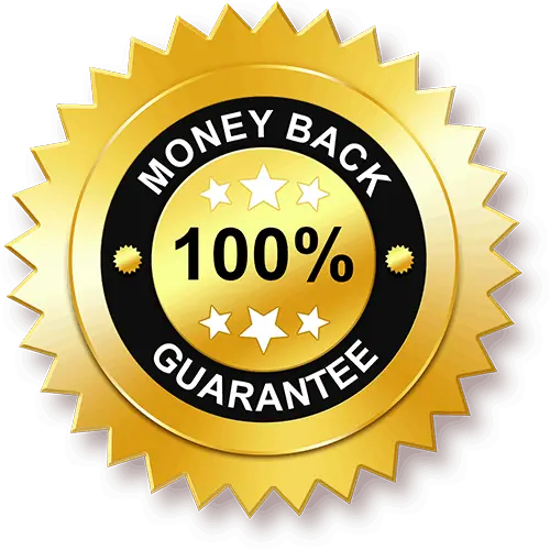 image of a badge showing 100% money back guarantee for pawbiotix