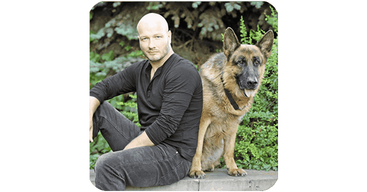 image of another review of a dog with his owner who used Pawbiotix